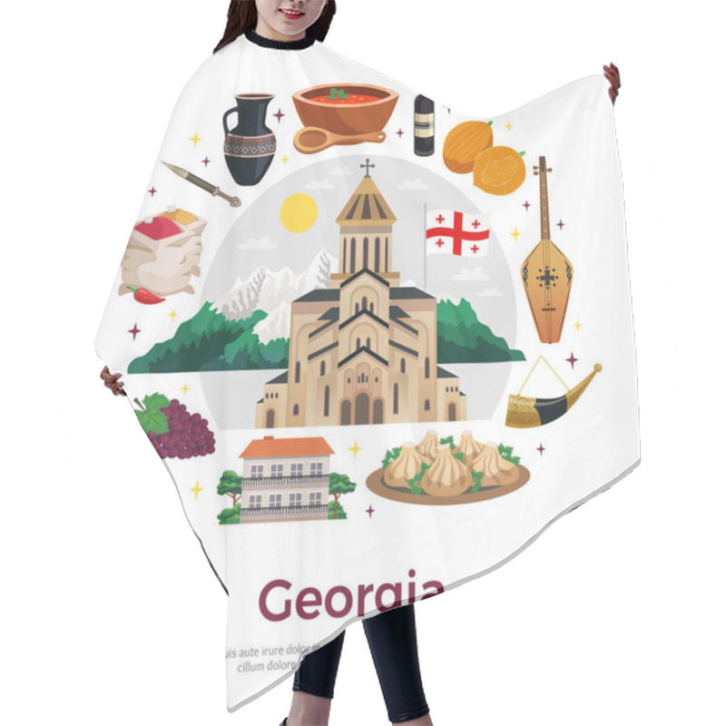 Personality  Georgia Flat Composition Poster  Hair Cutting Cape