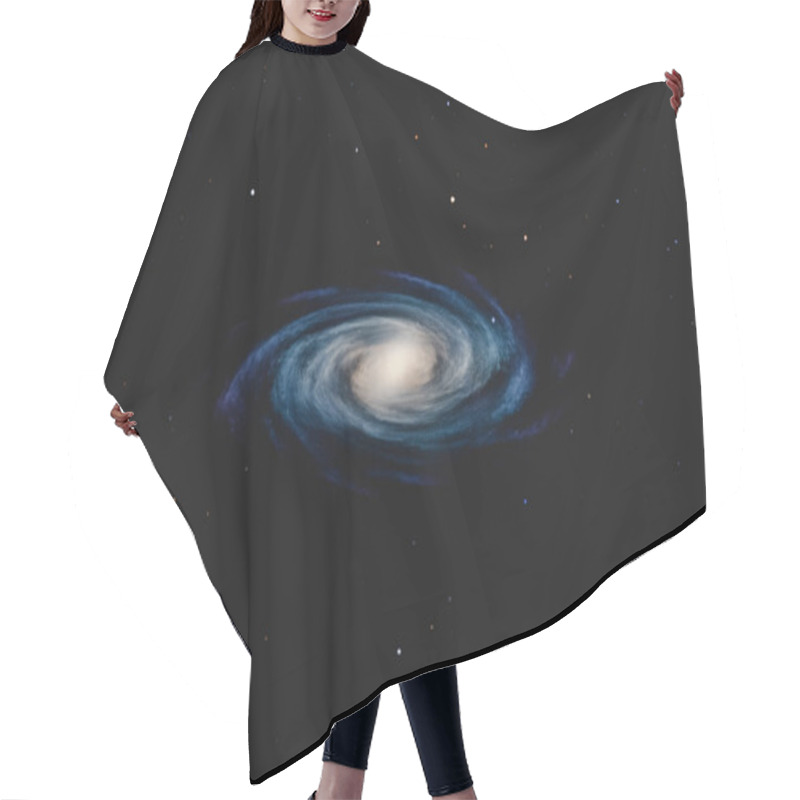 Personality  3D Illustration. Spiral Galaxy In The Outer Space. Sci-fi And Galaxy Concept. Hair Cutting Cape