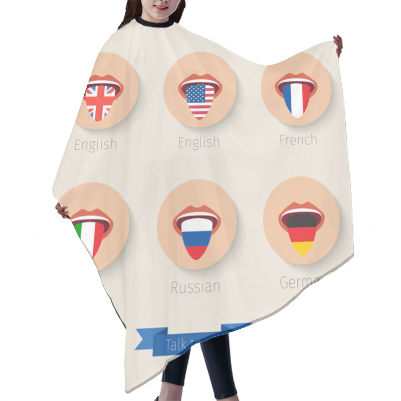 Personality  Concept Of Learning Languages.  Hair Cutting Cape