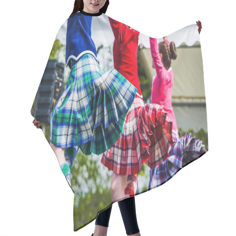 Personality  Highland Dancer At Highland Games In Scotland Hair Cutting Cape