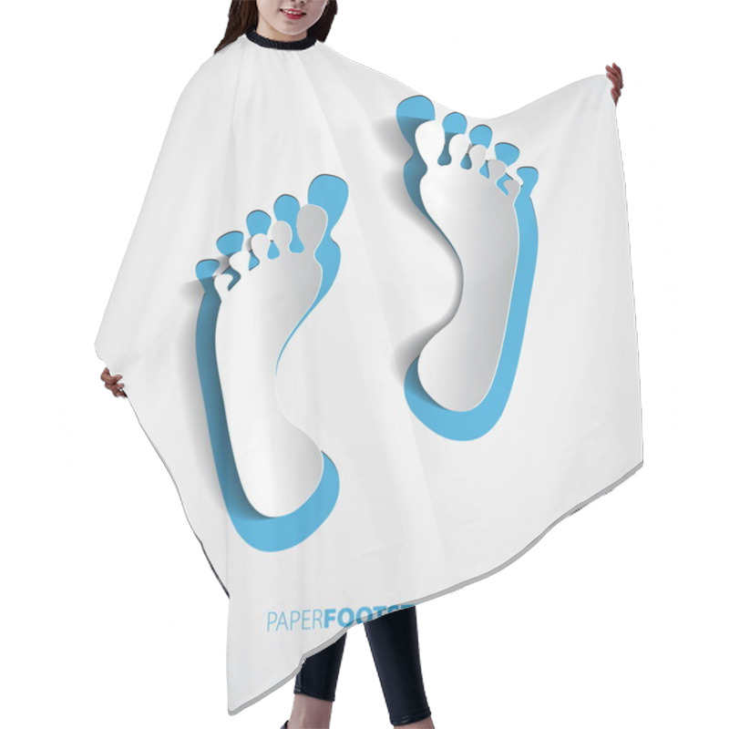 Personality  Two Paper Footprint Hair Cutting Cape