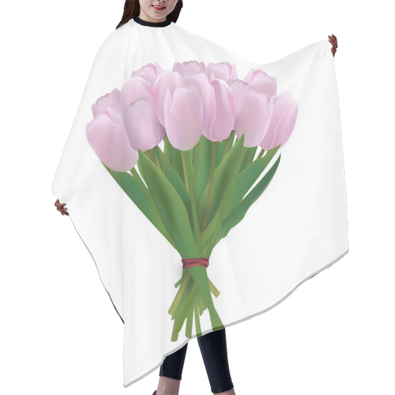 Personality  Vector Bouquet Of Tulips Hair Cutting Cape