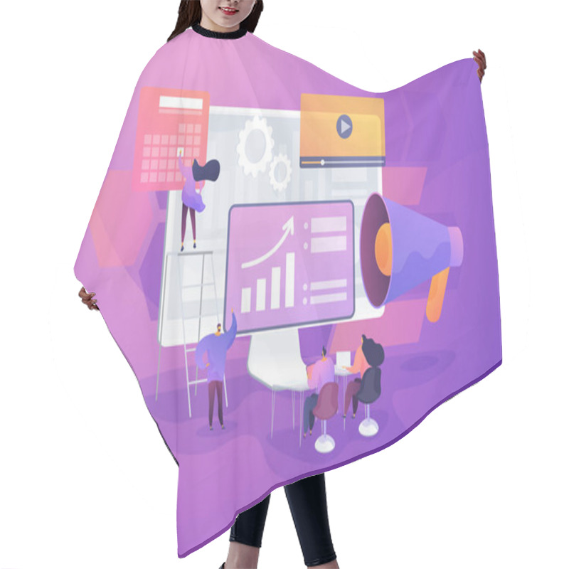 Personality  Digital Presentation Concept Vector Illustration Hair Cutting Cape