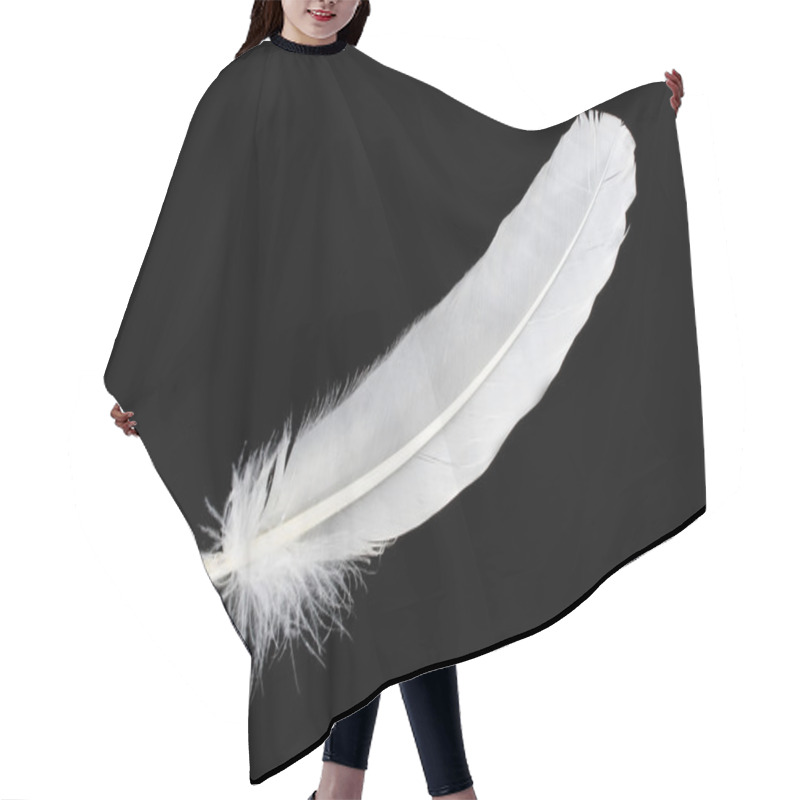 Personality  Big White Feather Hair Cutting Cape