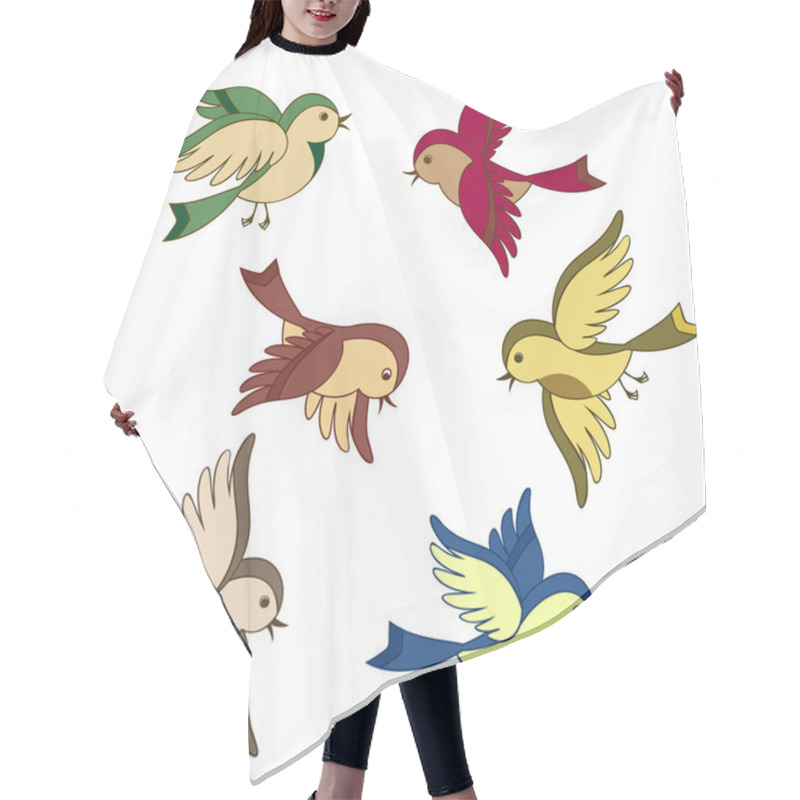 Personality  Set Of Flying Bird Cartoon Hair Cutting Cape