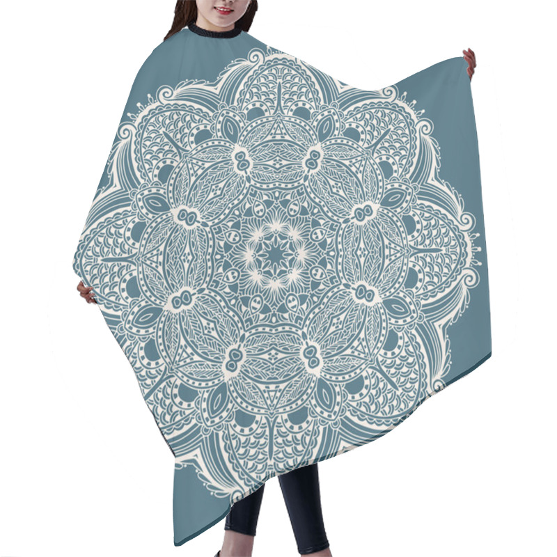 Personality  Circle Decorative Spiritual Indian Symbol Of Lotus Flower Hair Cutting Cape