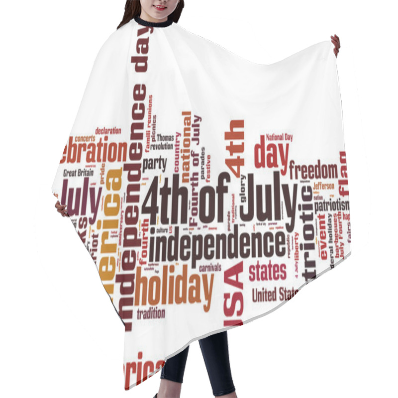 Personality  4th Of July Word Cloud Hair Cutting Cape