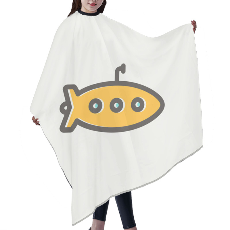 Personality  Submarine Thin Line Icon Hair Cutting Cape