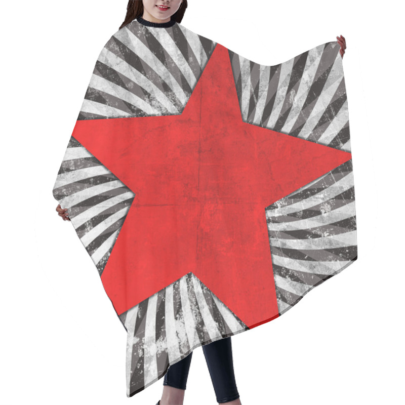 Personality  Red Star On Grunge Background Hair Cutting Cape