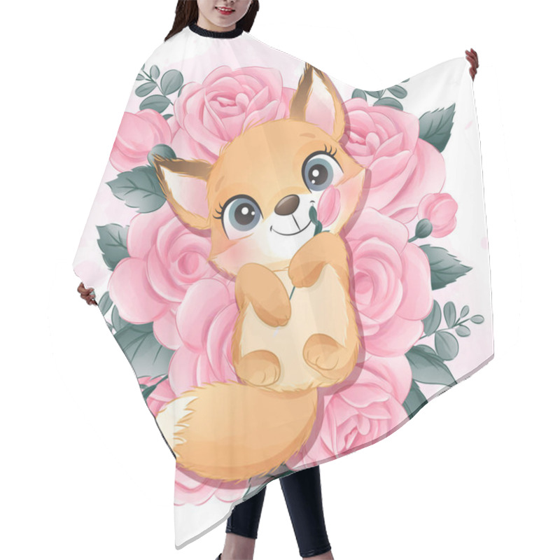 Personality  Cute Little Sleep In The Roses Illustration Hair Cutting Cape