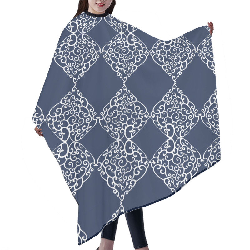 Personality  Seamless Pattern With Abstract Geometric Doodle Ornament Hair Cutting Cape