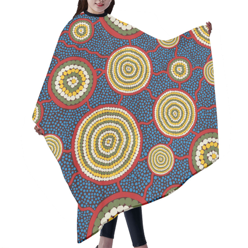 Personality  Beautiful Indigenous Seamless Pattern Based In Universe With Galaxies Form.  Hair Cutting Cape