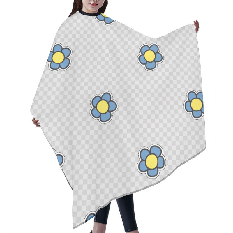 Personality  Seamless Pattern With Forget-me-not Flower. Hair Cutting Cape