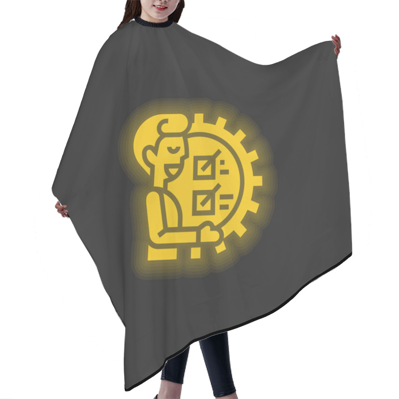 Personality  Ability Yellow Glowing Neon Icon Hair Cutting Cape