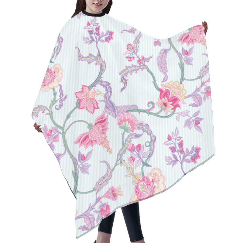 Personality  Pattern Elements With Stylized Ornamental Flowers  Hair Cutting Cape