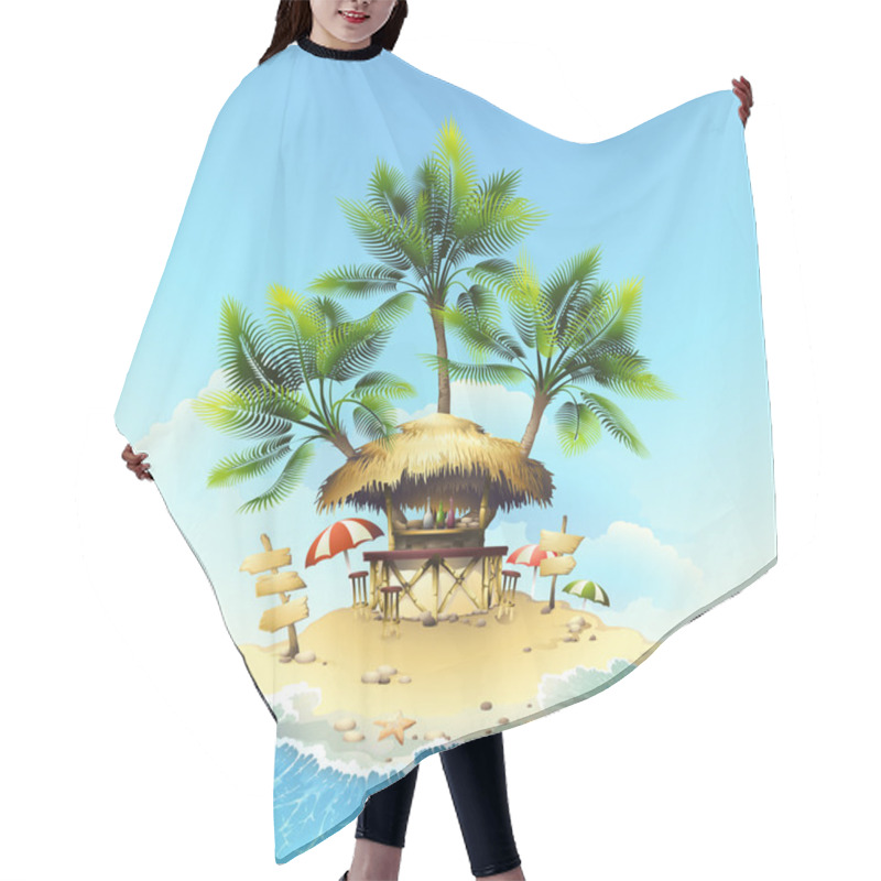 Personality  Tropical Bungalow Bar Hair Cutting Cape