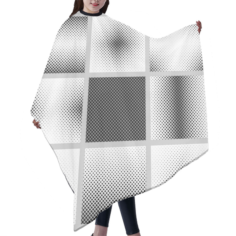 Personality  Set Of Nine Rounded Square Pattern Designs Hair Cutting Cape