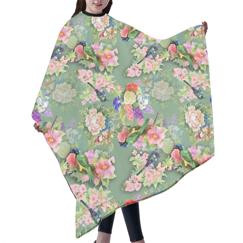 Personality  Exotic Birds With Flowers Hair Cutting Cape