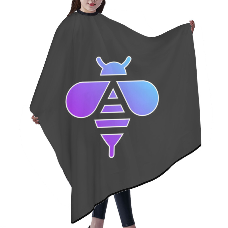 Personality  Bee Blue Gradient Vector Icon Hair Cutting Cape