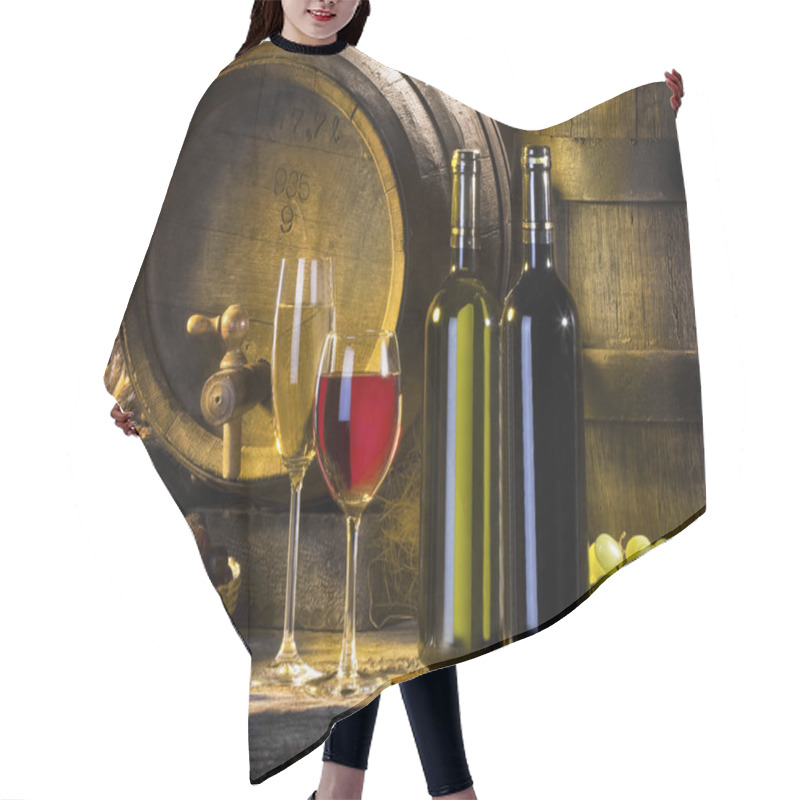 Personality  Still-life With Wine And Barrels Hair Cutting Cape