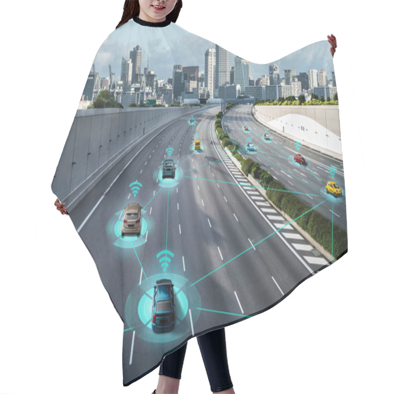 Personality  Autonomous Car Sensor System Concept For Safety Of Driverless Mode Car Control . Future Adaptive Cruise Control Sensing Nearby Vehicle And Pedestrian . Smart Transportation Technology . Hair Cutting Cape