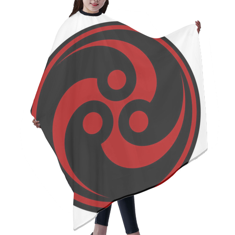 Personality  Vector Design Tomoe Hams Symbol Formed By Three Magatama Hair Cutting Cape