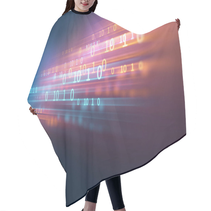 Personality  Digital Code Number Abstract Technology Background Hair Cutting Cape