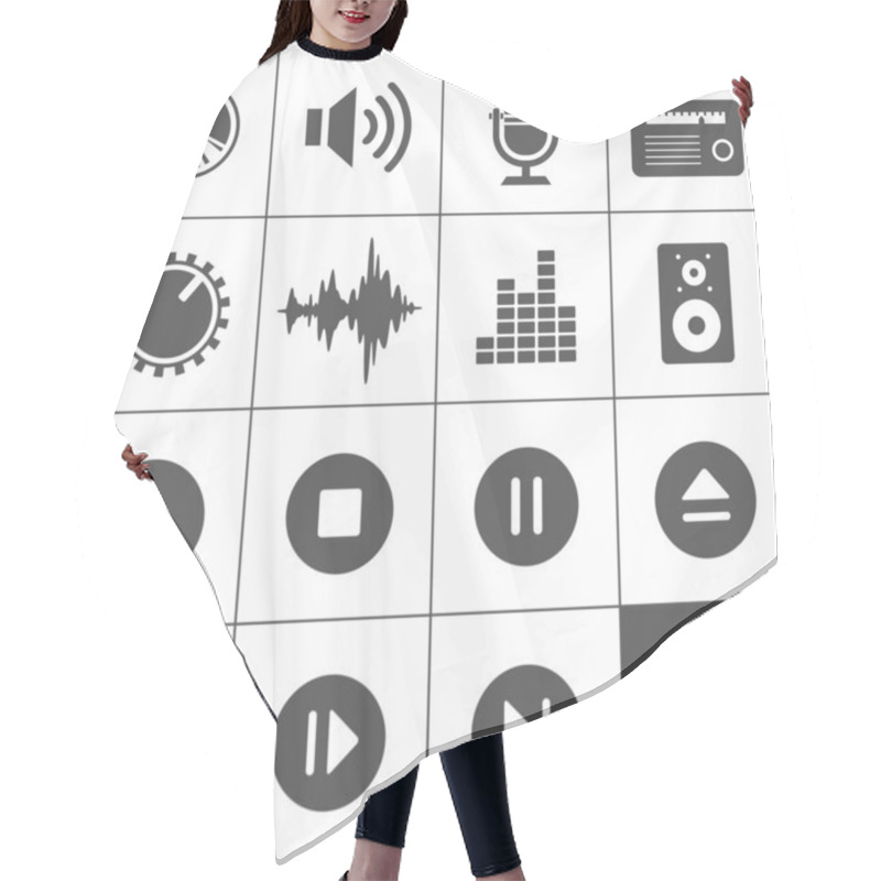 Personality  Music And Sound Icons - Simplus Series Hair Cutting Cape