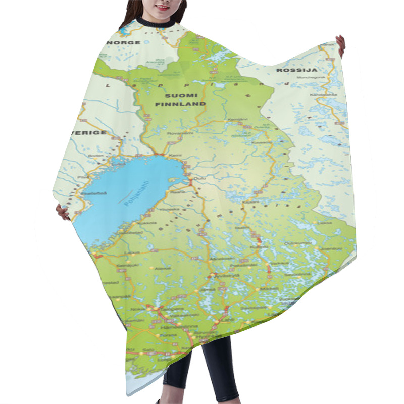 Personality  Map Of Finland Hair Cutting Cape