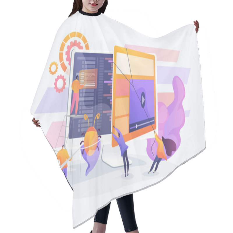 Personality  Software Testing Concept Vector Illustration Hair Cutting Cape