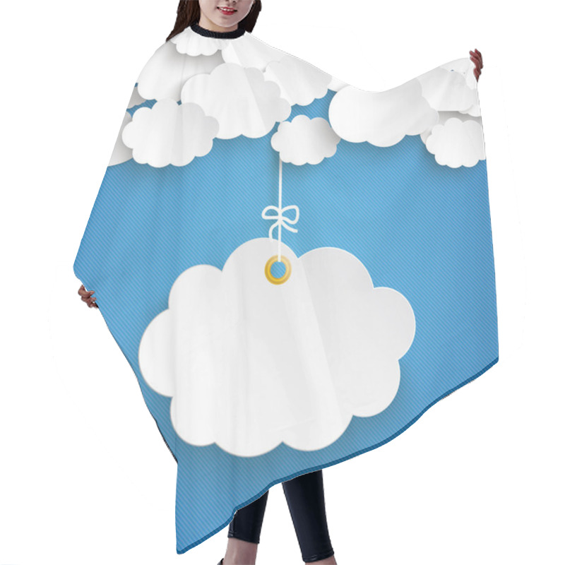 Personality  Paper Clouds Striped Blue Sky  Hair Cutting Cape