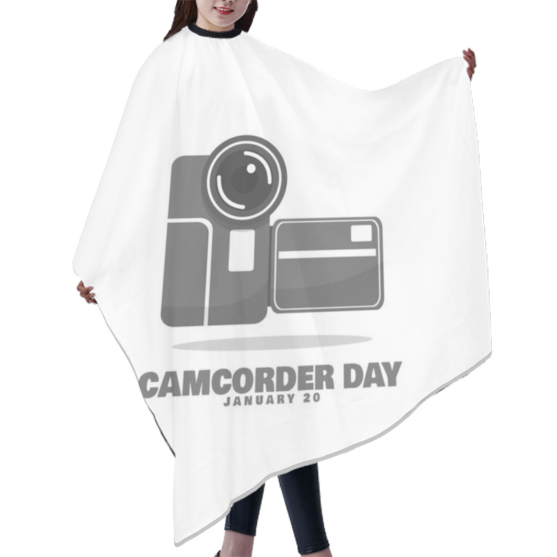 Personality  Camcorder Day To Celebrate On January 20th. A Handycam Video Recording Device Of Its Time. Technology Event Banner. Hair Cutting Cape