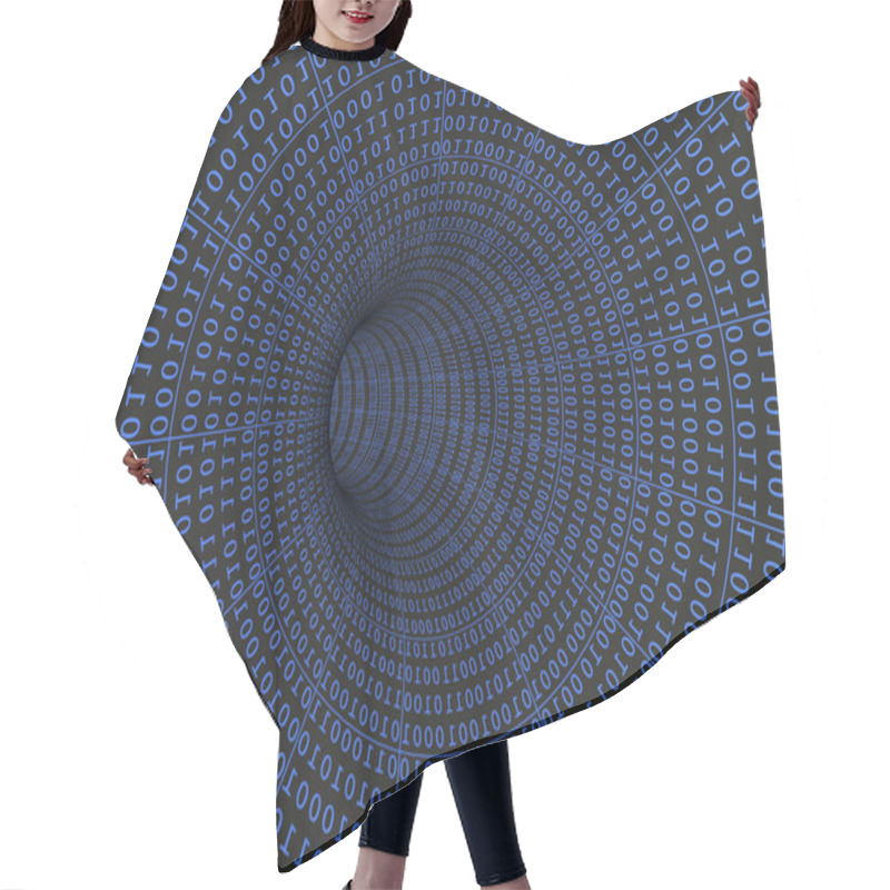 Personality  Tunnel Of Binary Numbers - 3D Hair Cutting Cape