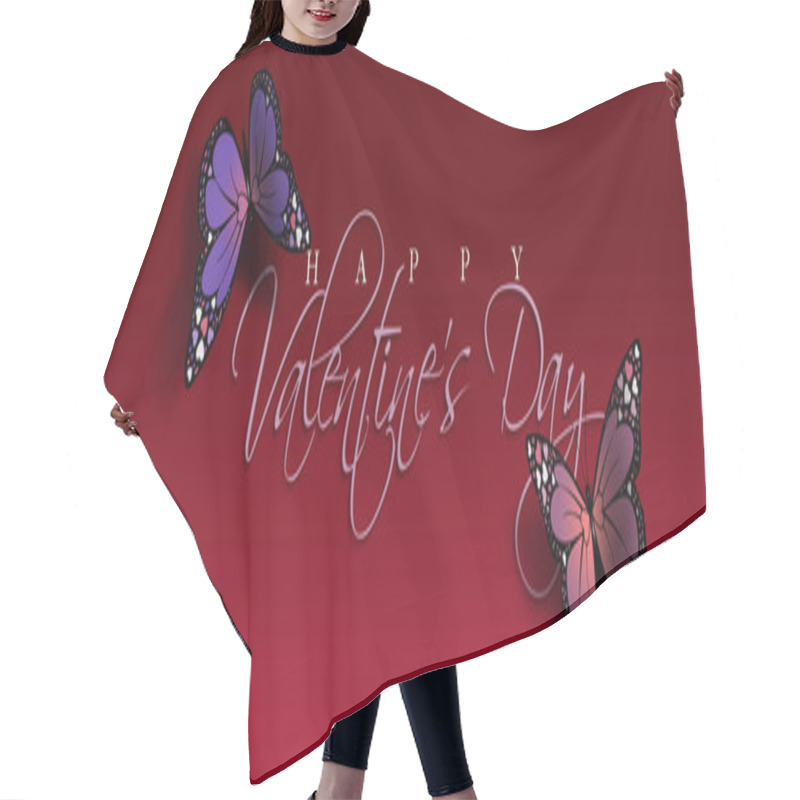 Personality  Happy Valentine's Day Butterfly Header Hair Cutting Cape