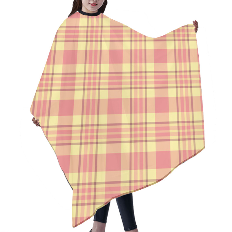 Personality  Subtle Pastel Plaid Pattern In Warm Peach And Yellow Tones. Perfect For Textile Design, Wallpaper, Packaging, Or Website Backgrounds.  Creates A Calming And Stylish Aesthetic. Hair Cutting Cape