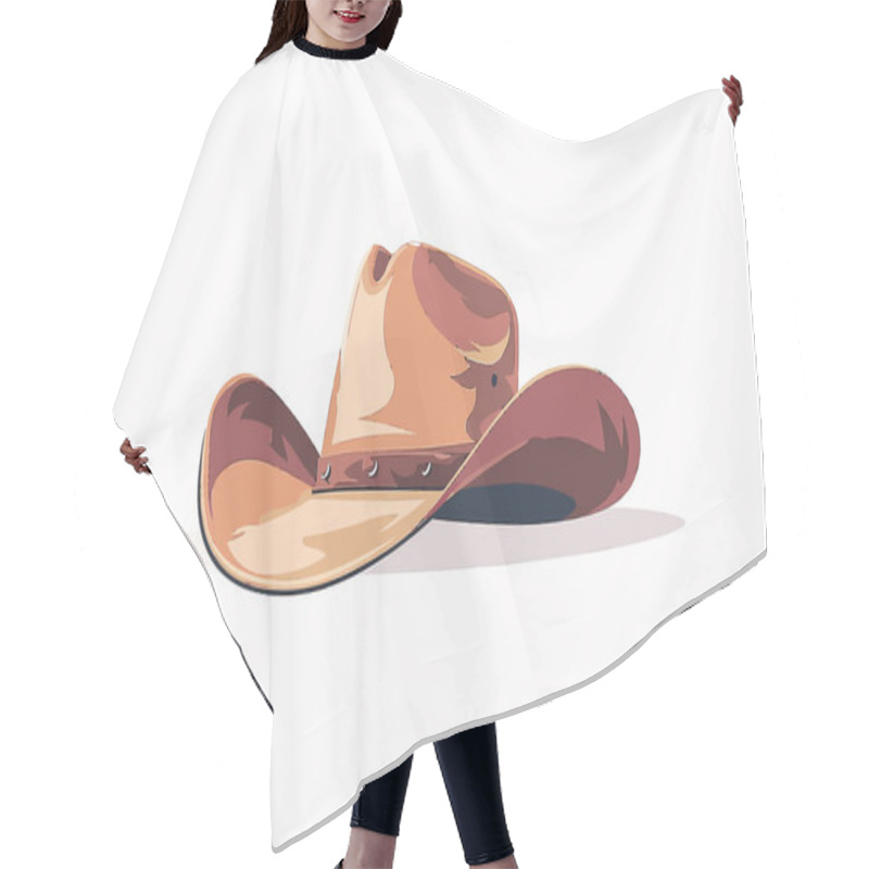 Personality  Cowboy Hat Isolated Illustration Illustration Hair Cutting Cape