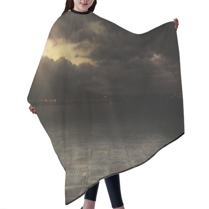 Personality  Dramatic Sky Over City Streets Hair Cutting Cape