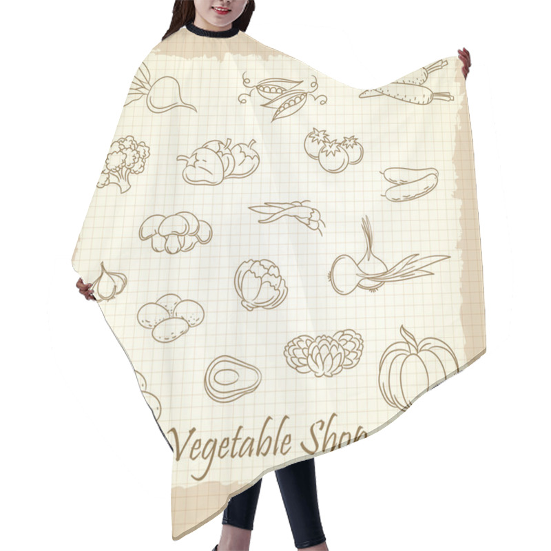 Personality  Hand Drawn Vegetables Hair Cutting Cape