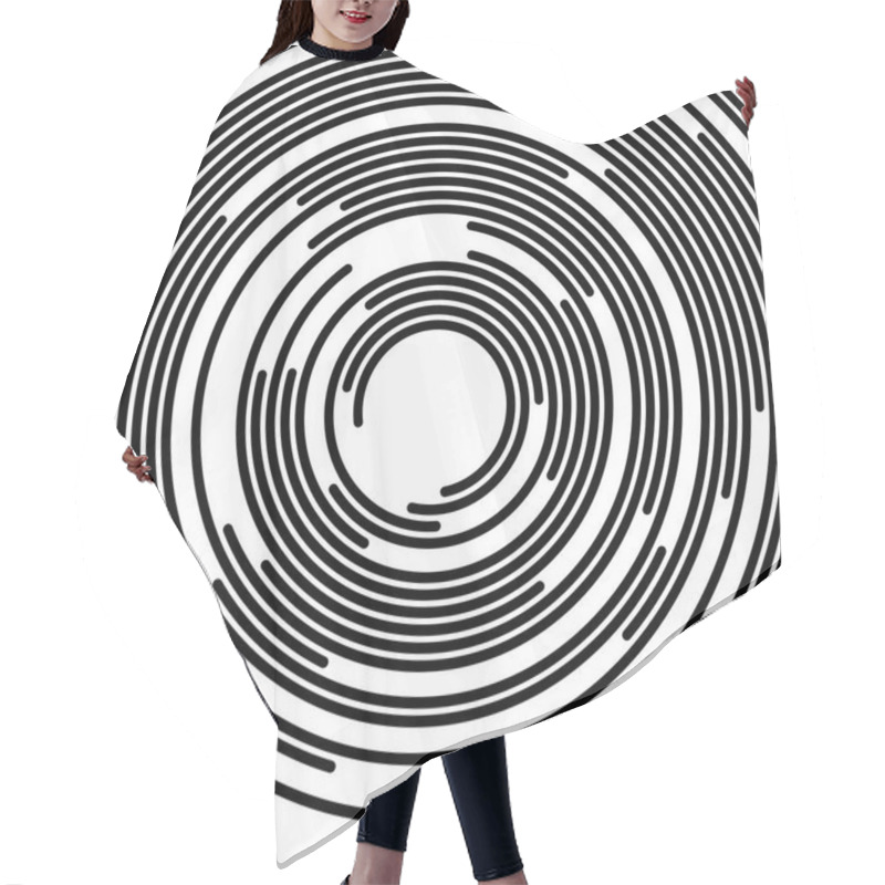 Personality  Concentric Segments Of Circles, Random Lines Following A Circle  Hair Cutting Cape