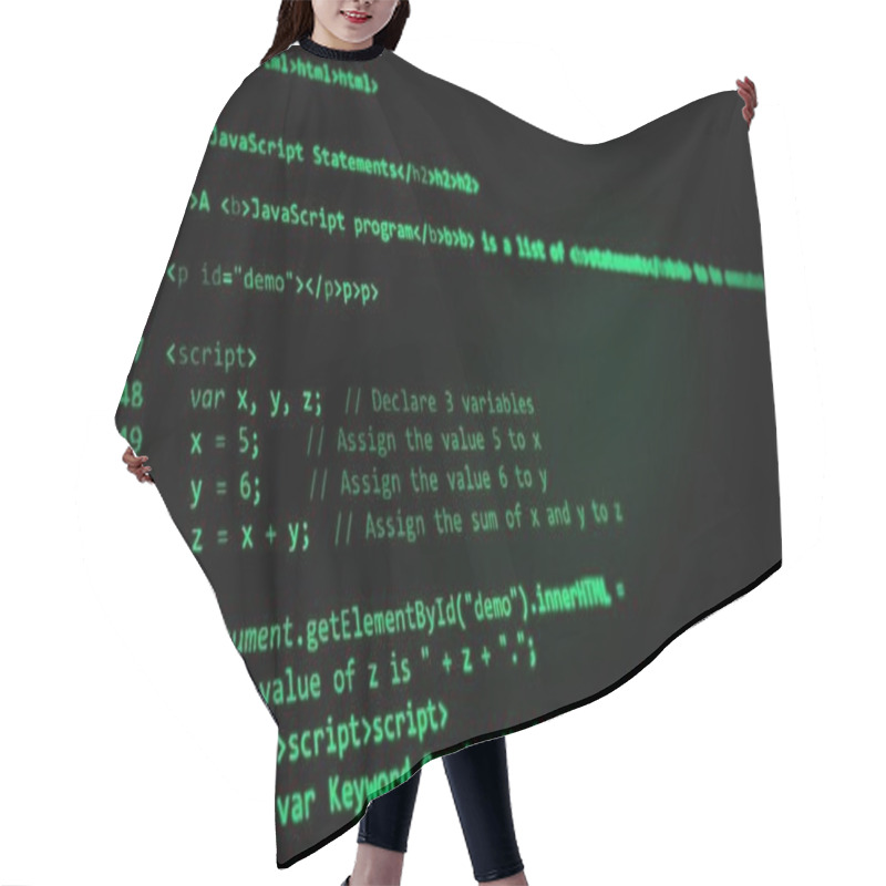 Personality  Computer Code Programming Coding Process 3d Illustration Hair Cutting Cape