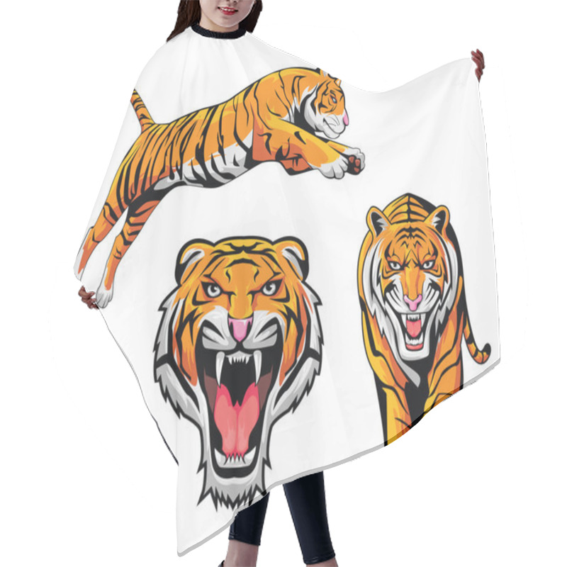 Personality  Tiger Illustration Set Hair Cutting Cape