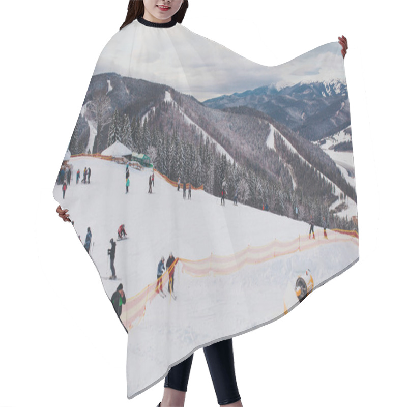 Personality  People Skiing In Mountains Hair Cutting Cape