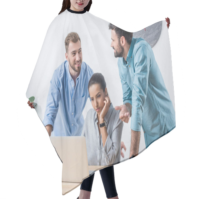 Personality  Business People In Office Hair Cutting Cape