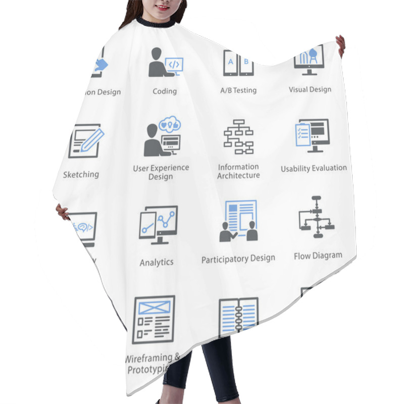 Personality  Web Usability & Accessibility Icons Set 2 - Bleu Series Hair Cutting Cape