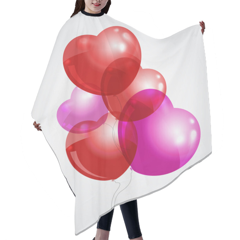 Personality  Vector Illustration Of A Heart Shaped Balloons. Hair Cutting Cape