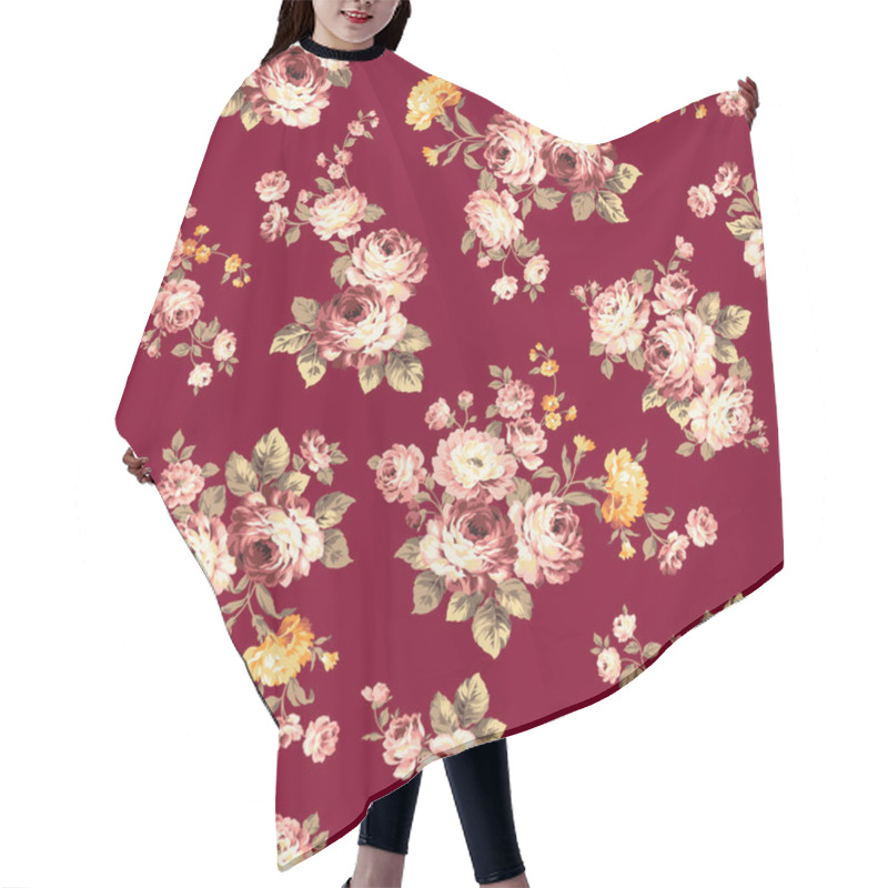 Personality  Rose Flower Pattern, Hair Cutting Cape