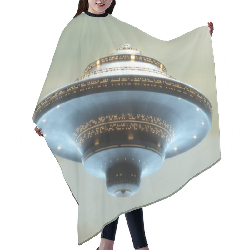 Personality  UFO Alien Spaceship / Clipping Path Included Hair Cutting Cape