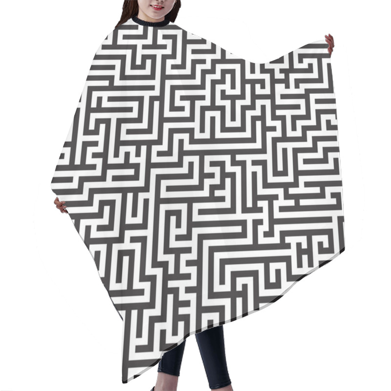 Personality  Maze Seamless Vector Pattern Hair Cutting Cape