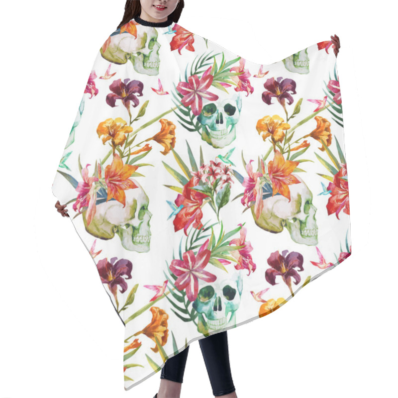 Personality  Skull Pattern Hair Cutting Cape