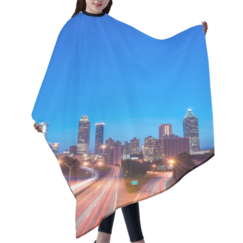 Personality  Image Of The Atlanta Skyline During Twilight  Hair Cutting Cape